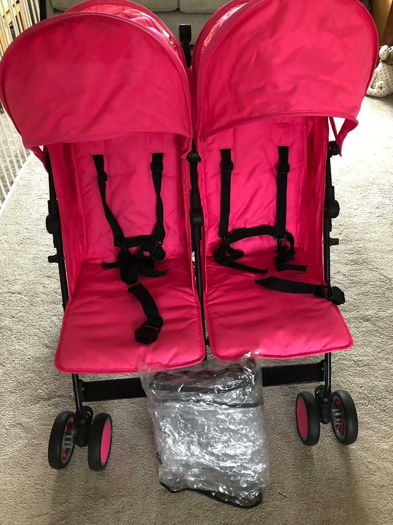 zeta citi twin stroller pink